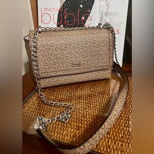 GUESS Stylish Brown Patterned Shoulder Bag NWT!